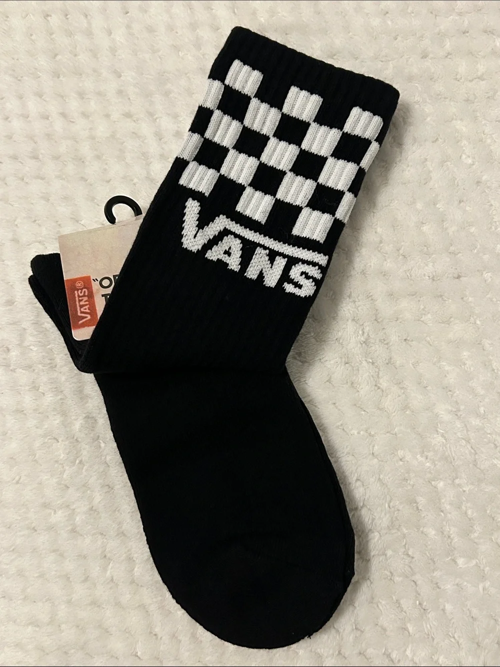 VANS “Off The Wall” Men’s Black Checkerboard Crew Socks - 1 Pair Medium (6.5-9)